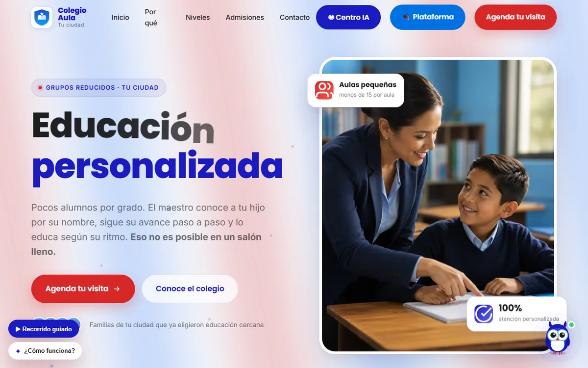 Captura de Plantilla Colegio · Aula