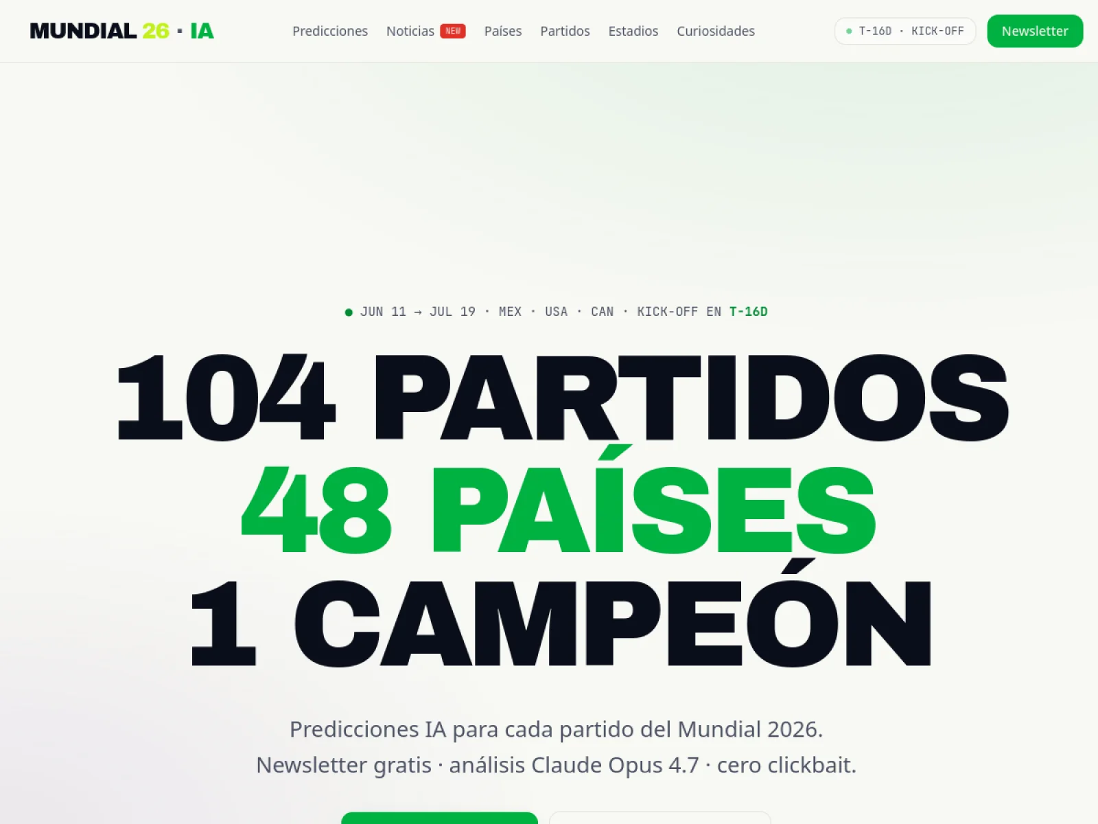 Captura de Mundial 2026 Hub