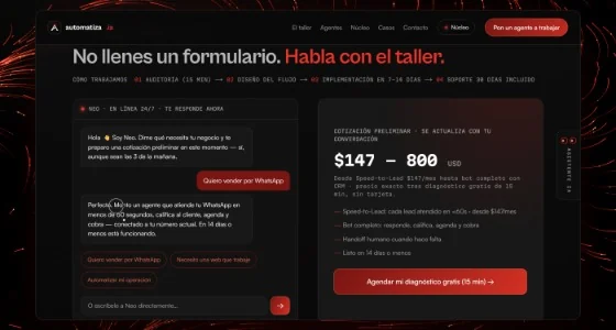 Pantalla real del proyecto Esta misma agencia